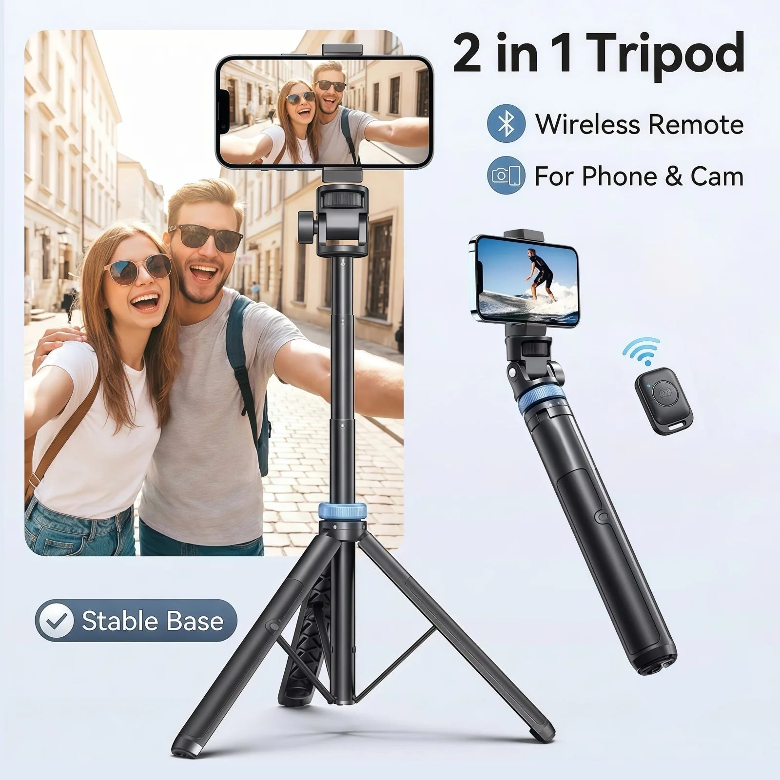Foldable Bluetooth Selfie Tripod Stand